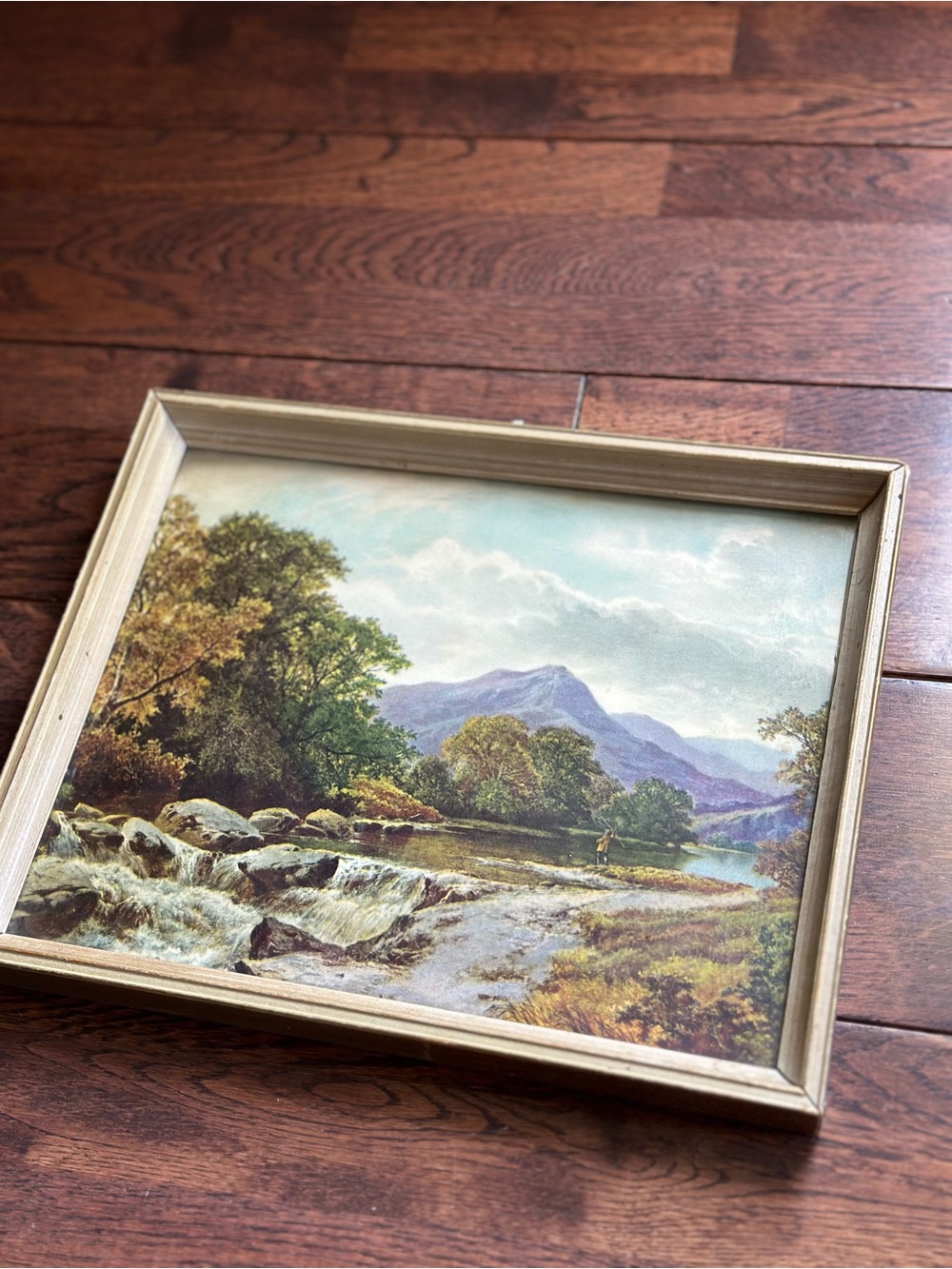 Framed Landscape Canvas Wall Art - Green, Blue, Brown